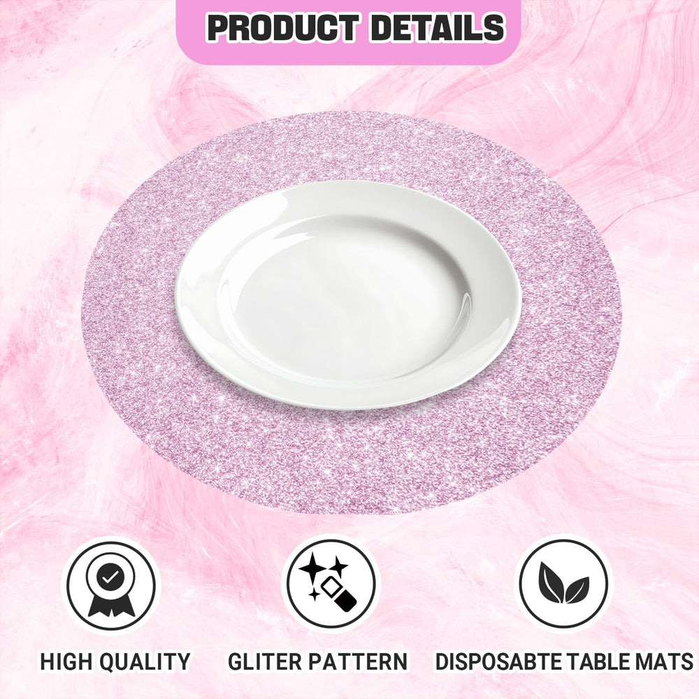 SMUAENSS round placemats 13-5 diameter on dining table ideal for protecting surfaces.