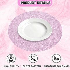 SMUAENSS round placemats 13-5 diameter on dining table ideal for protecting surfaces.