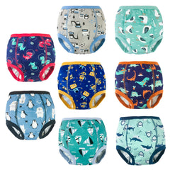 Smulpooti boys potty underwear flatlay highlighting starter panties for training and leakage control.