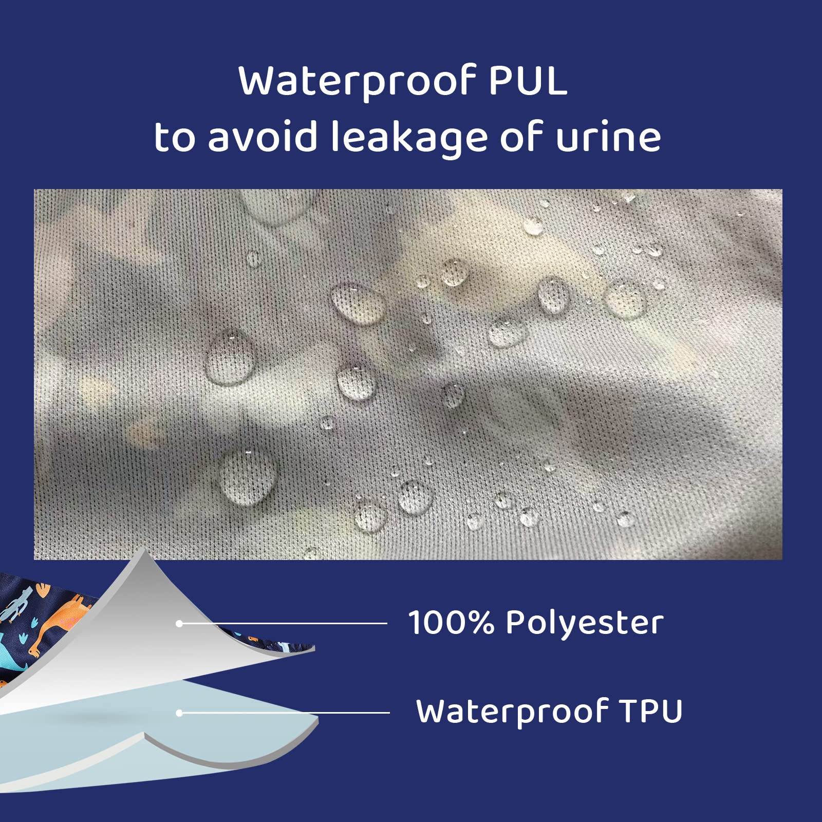 SMULPOOTI soft rubber pants close-up texture for comfortable leak protection.