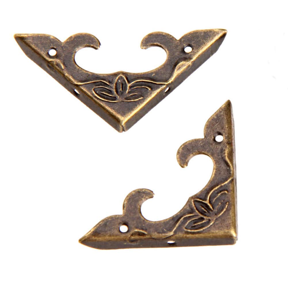 SMY bronze corner protector with Victorian floral side view adds vintage protection to edges.