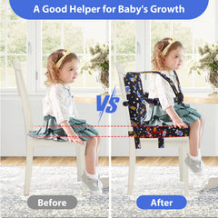 SMZCTYI booster seat with 5-point buckle keeps child secure.