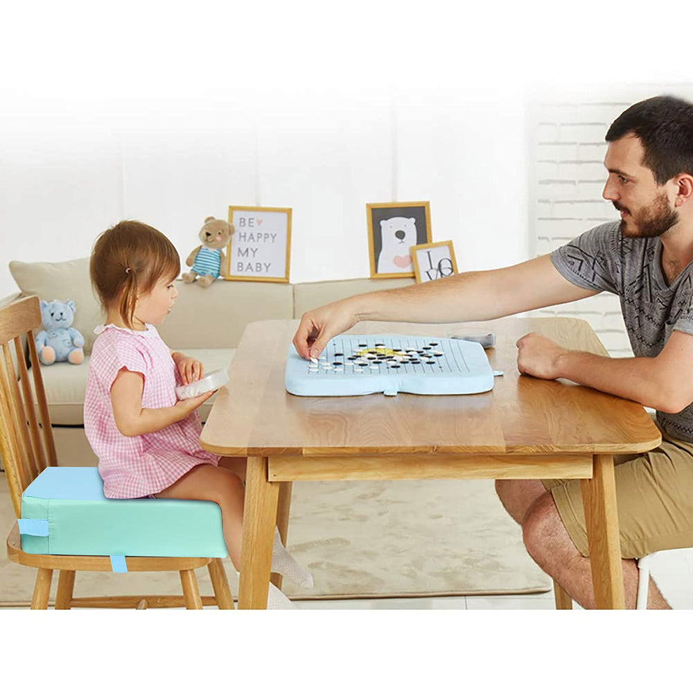 SMZCTYI booster seat with adjustable belts securing to chair for safety