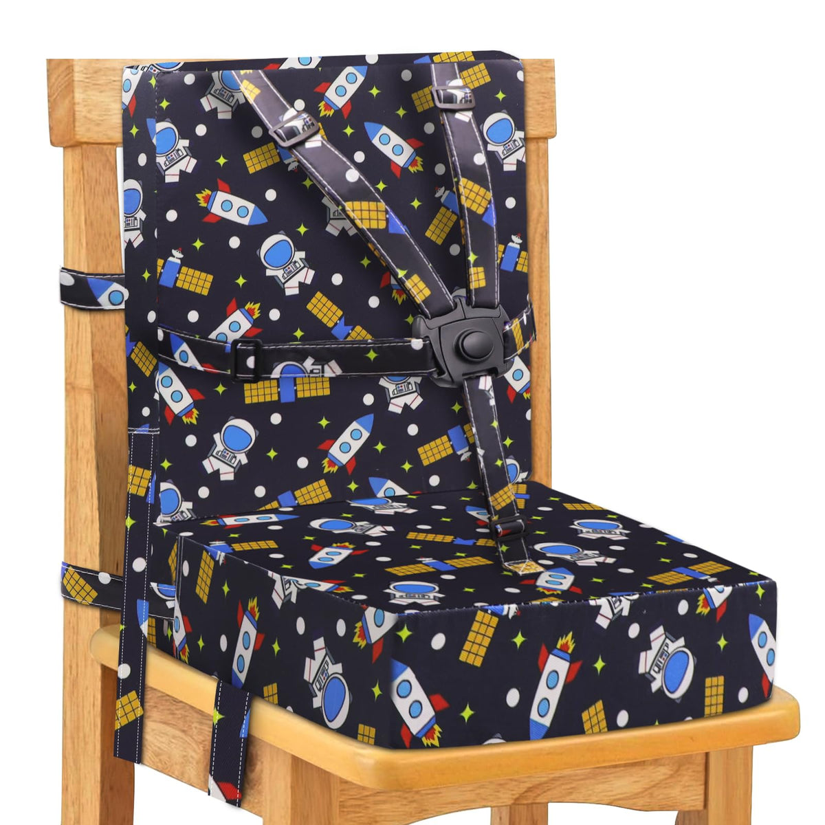SMZCTYI booster seat with backrest elevates mealtime comfort.