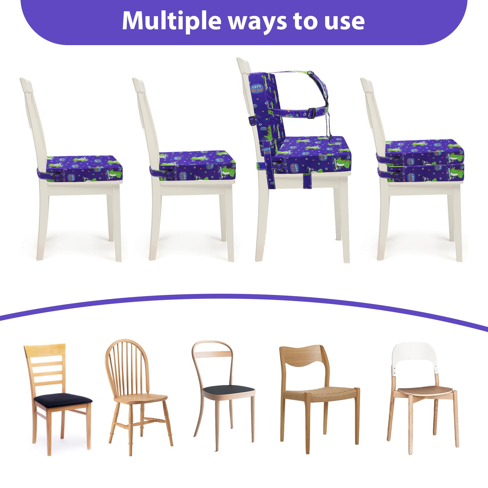 SMZCTYI booster seat blue vacuum-packed and expands to full height within 24-48 hours.