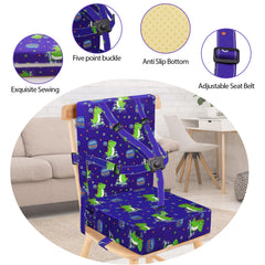 SMZCTYI booster seat blue with waterproof cover for easy cleanup after meals.