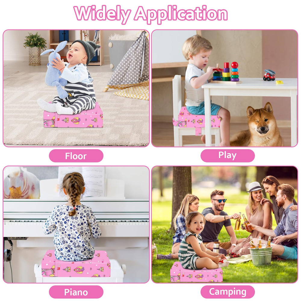 SMZCTYI booster seat is compact and portable for at-home and on-the-go use.