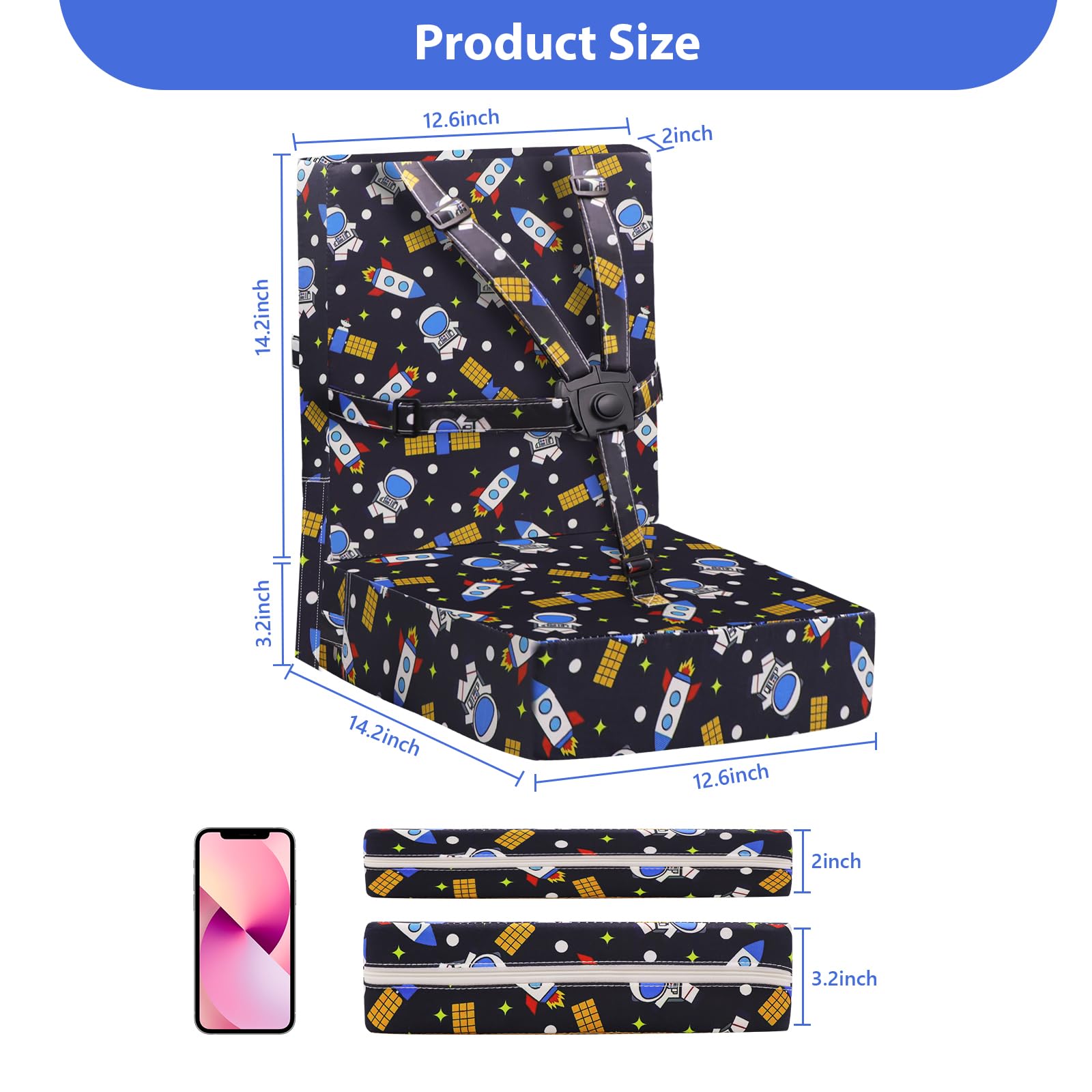SMZCTYI booster seat detachable cover enables easy cleaning with a zipper.