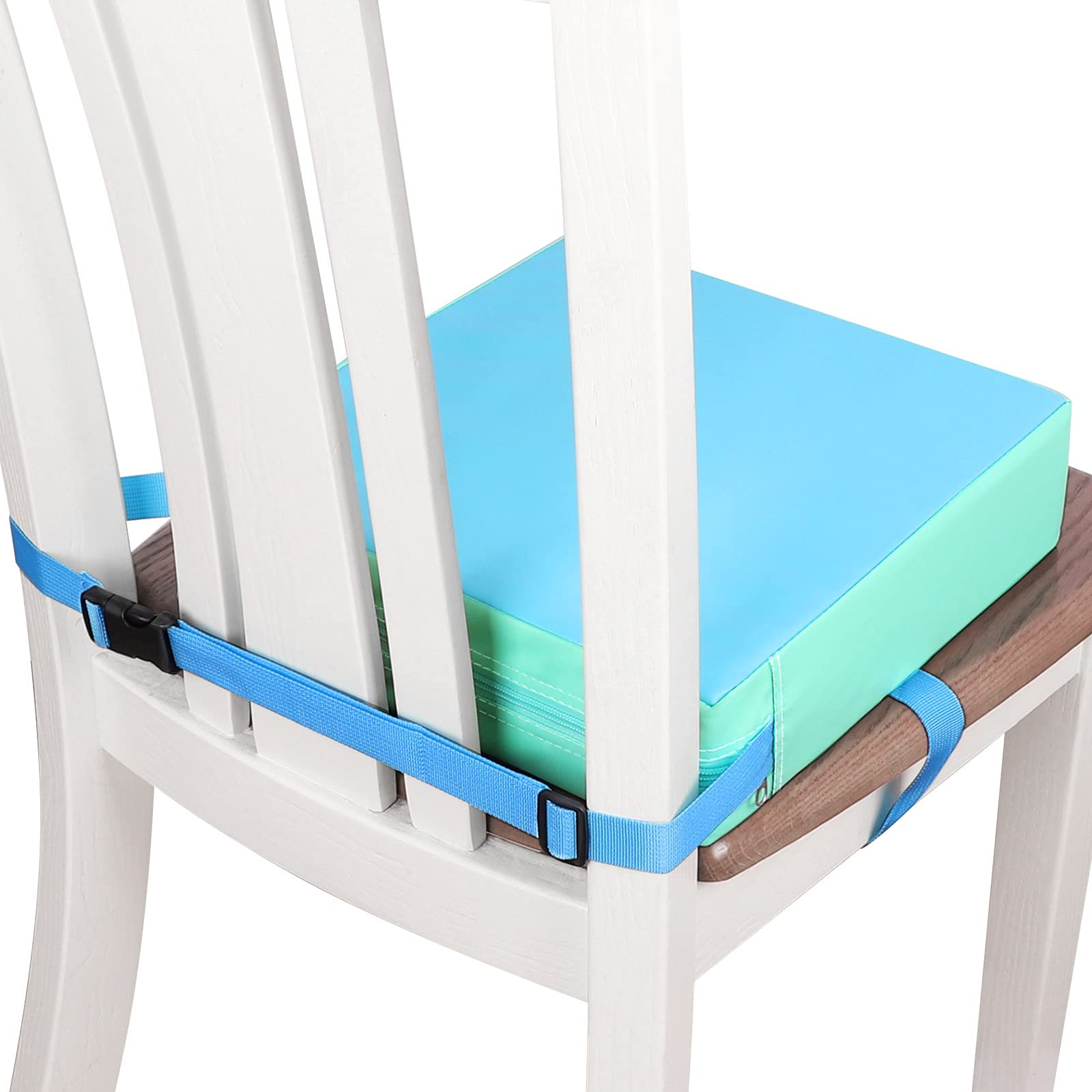 SMZCTYI toddler booster seat close-up shows durable PU leather cushion for comfort