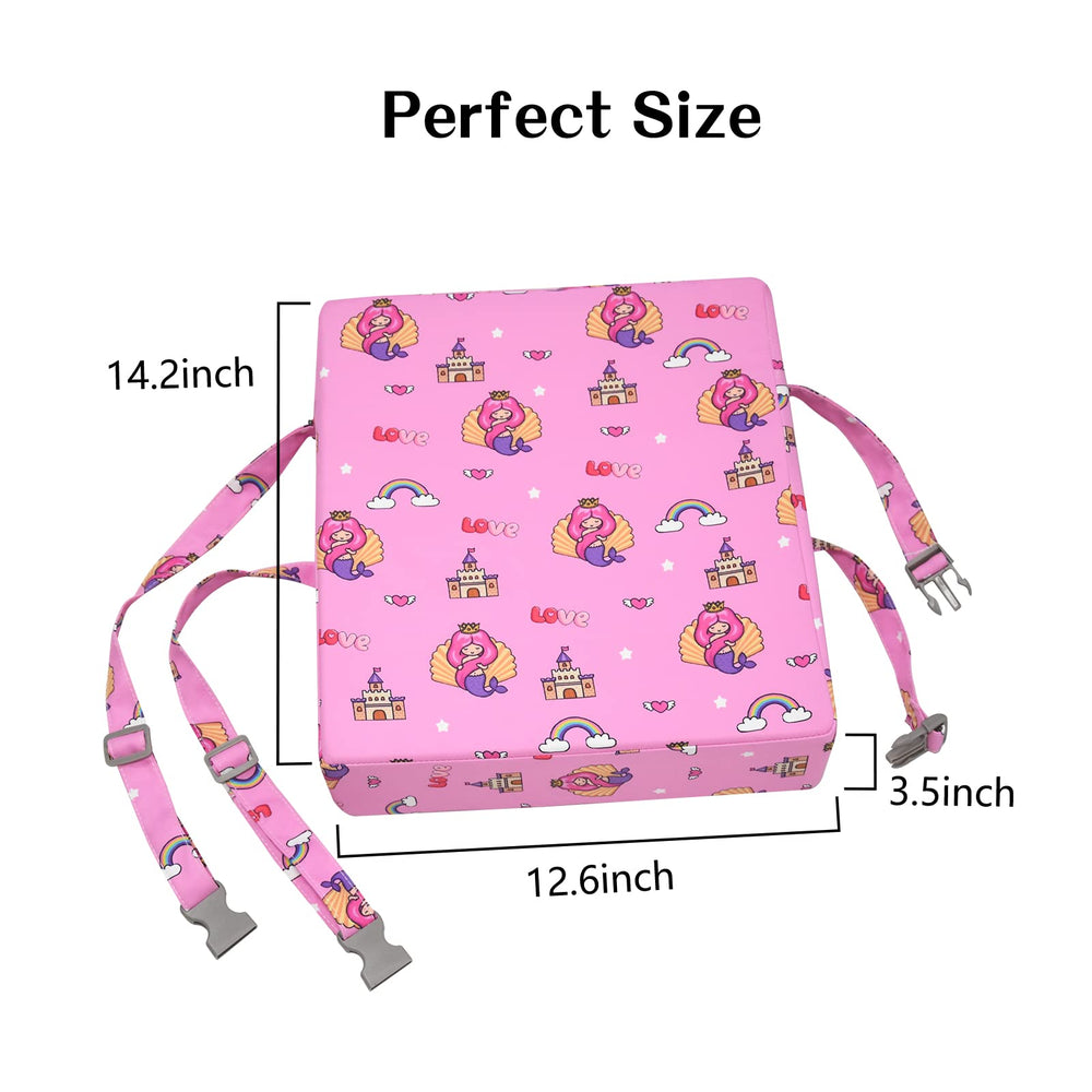 SMZCTYI booster seat surface is washable for quick cleanups after meals.