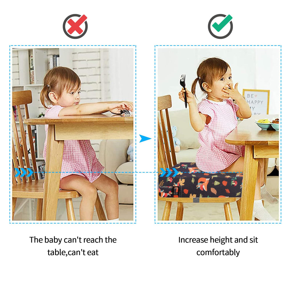SMZCTYI Toddler Booster Seat Fox-pattern design engages children during meals.