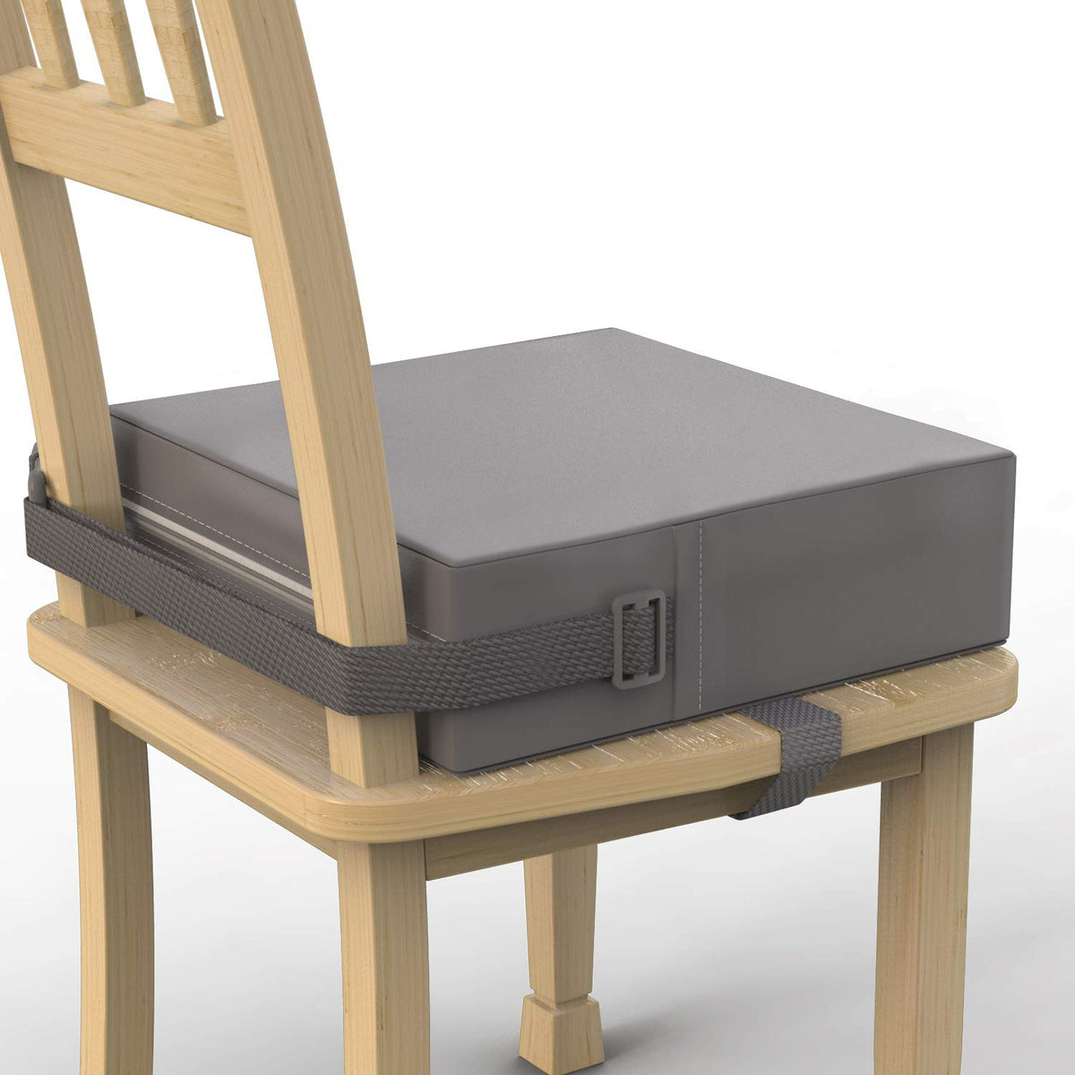 SMZCTYI toddler booster seat grey front view for portable mealtime comfort