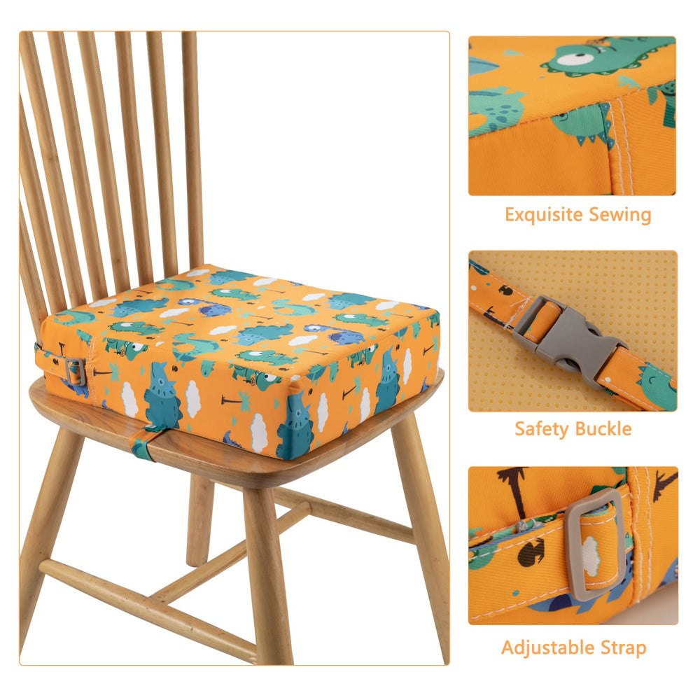SMZCTYI orange booster seat features a non-slip bottom to prevent sliding.
