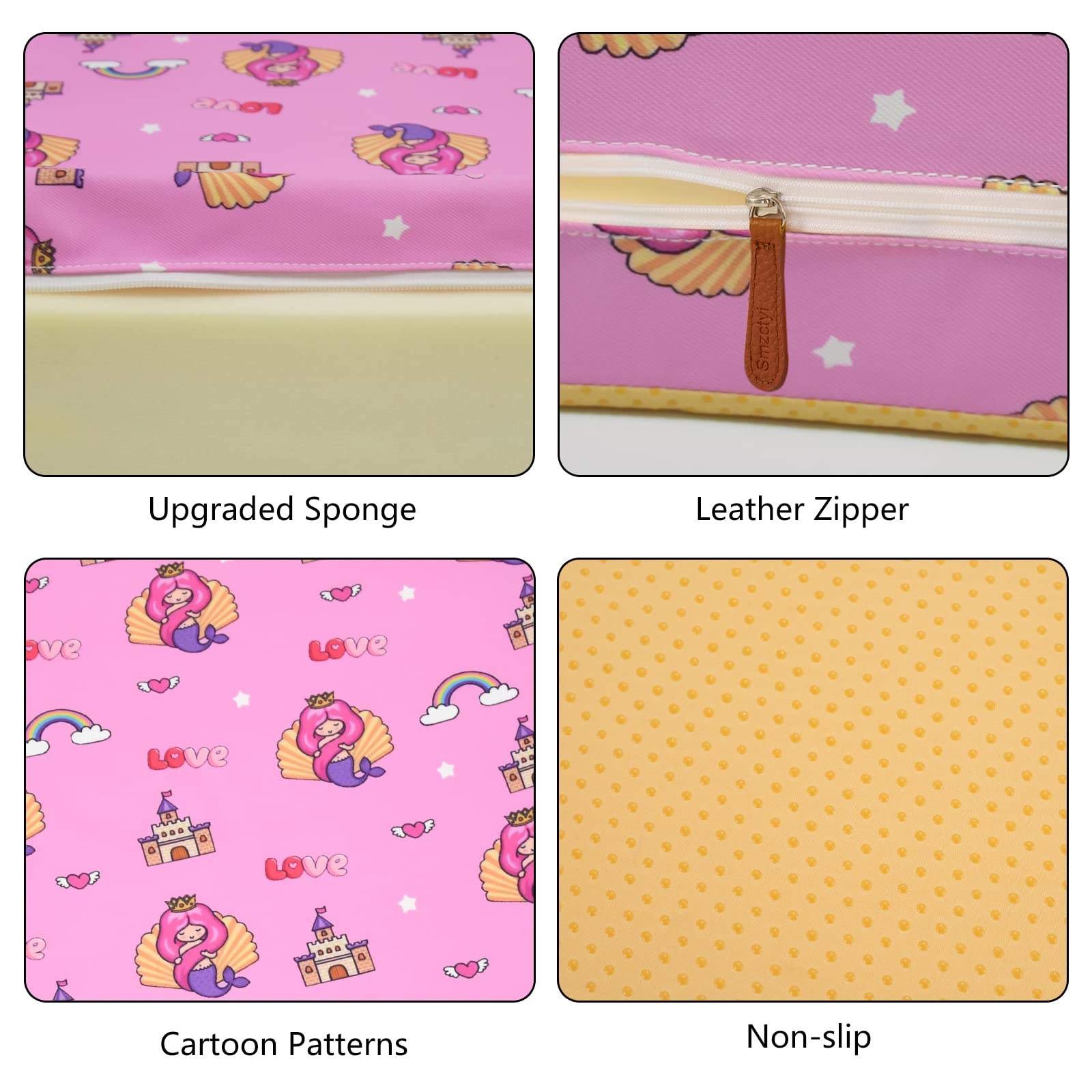 SMZCTYI booster seat used as portable travel cushion for outings and picnics.