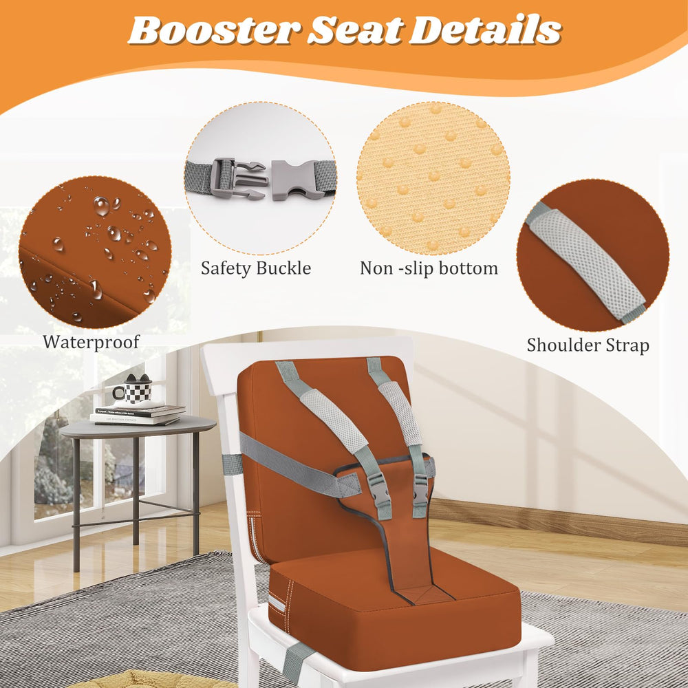SMZCTYL dining booster on chair helps toddlers sit upright during meals.