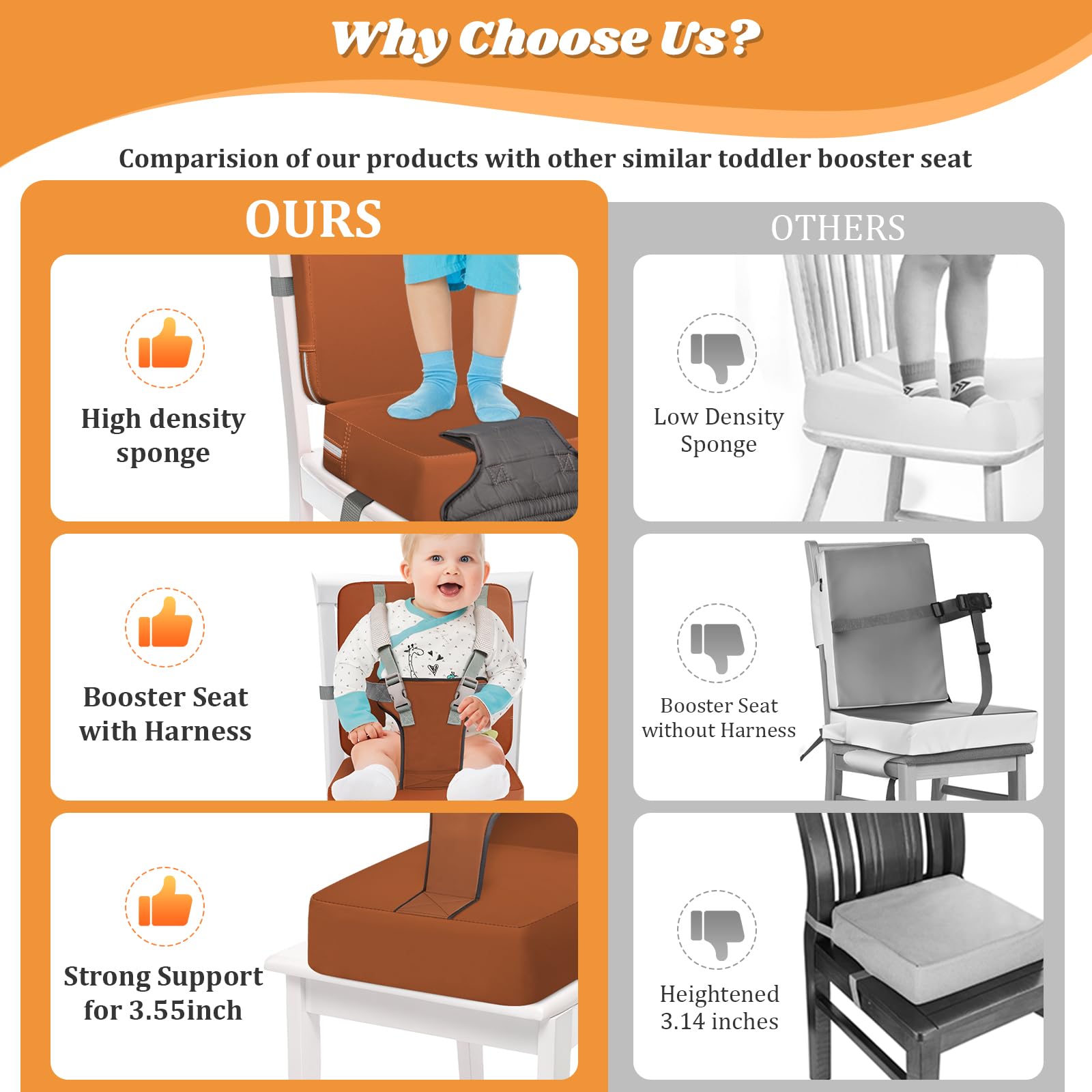 SMZCTYL non-slip bottom provides stability on smooth chairs.