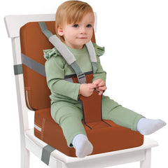 SMZCTYL toddler booster seat folded for travel, lightweight and convenient for family meals.