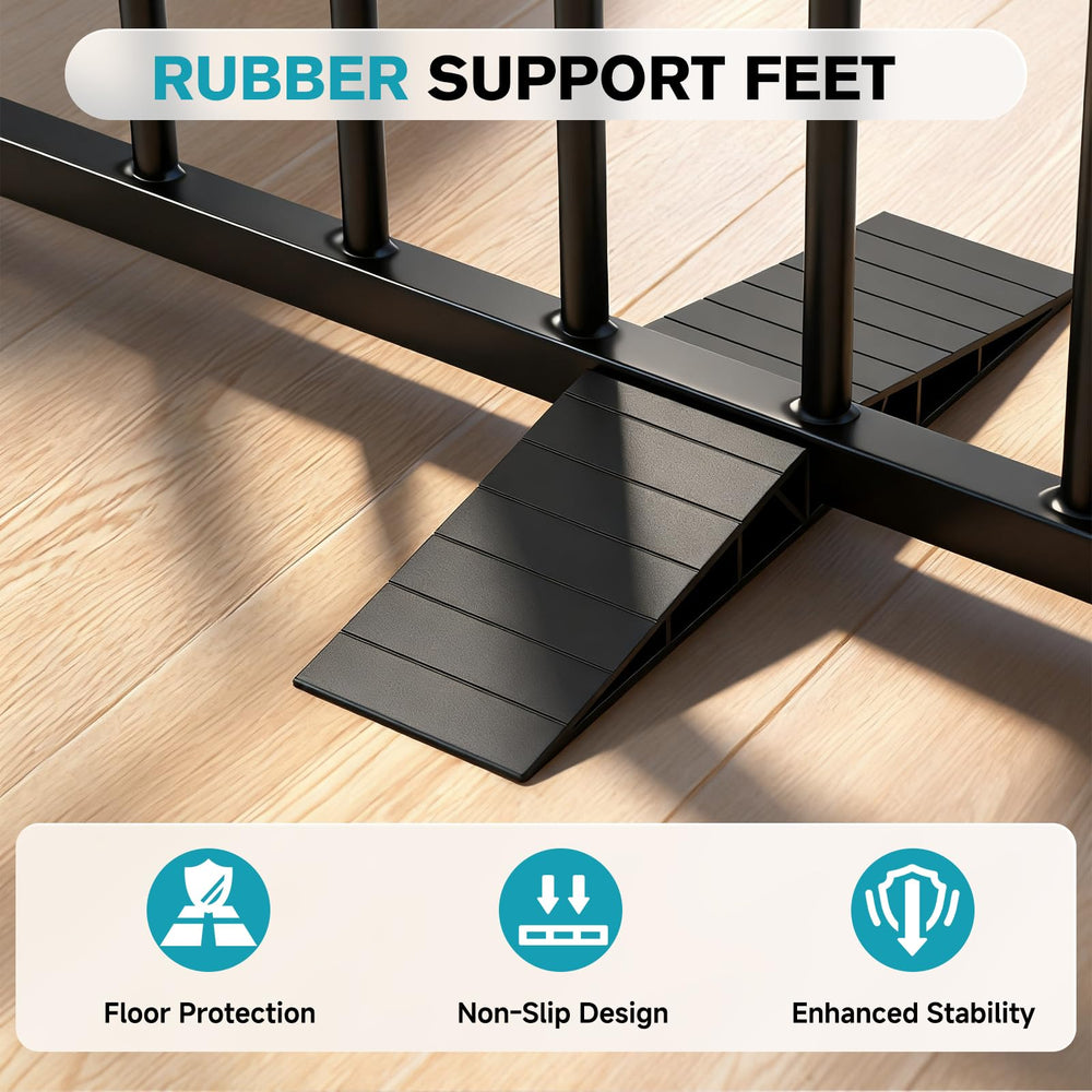 Snagle Paw 52-inch wide gate setup showing expanded barrier for stairs and hallways.