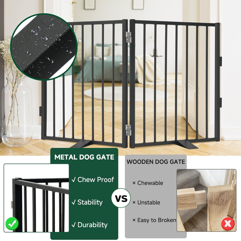 Snagle Paw dog gate with floor-protect feet reduces floor scratches during daily play.