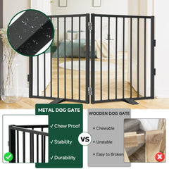 Snagle Paw dog gate with floor-protect feet reduces floor scratches during daily play.
