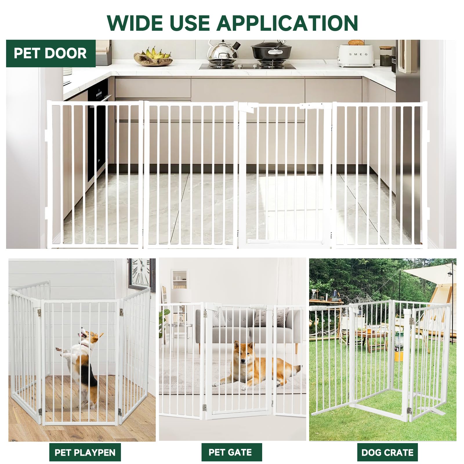 Snagle Paw gate in doorway demonstrates tool-free, quick setup and repositioning.