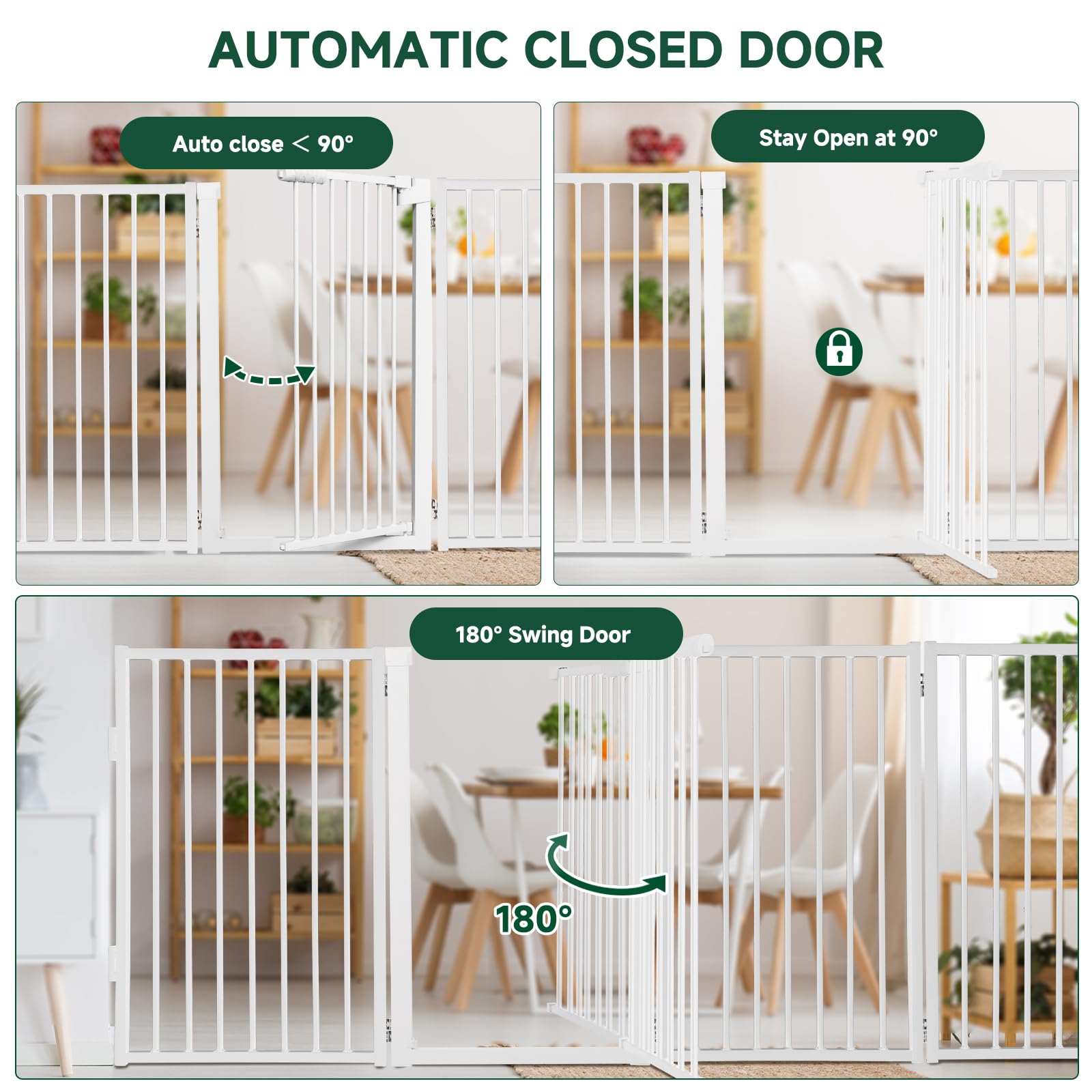 Snagle Paw gate wall-mounted option adds security in busy hallways.