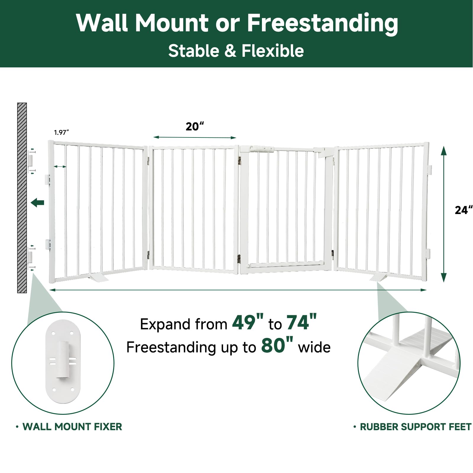 Snagle Paw gate folded compactly enables easy storage in a closet.