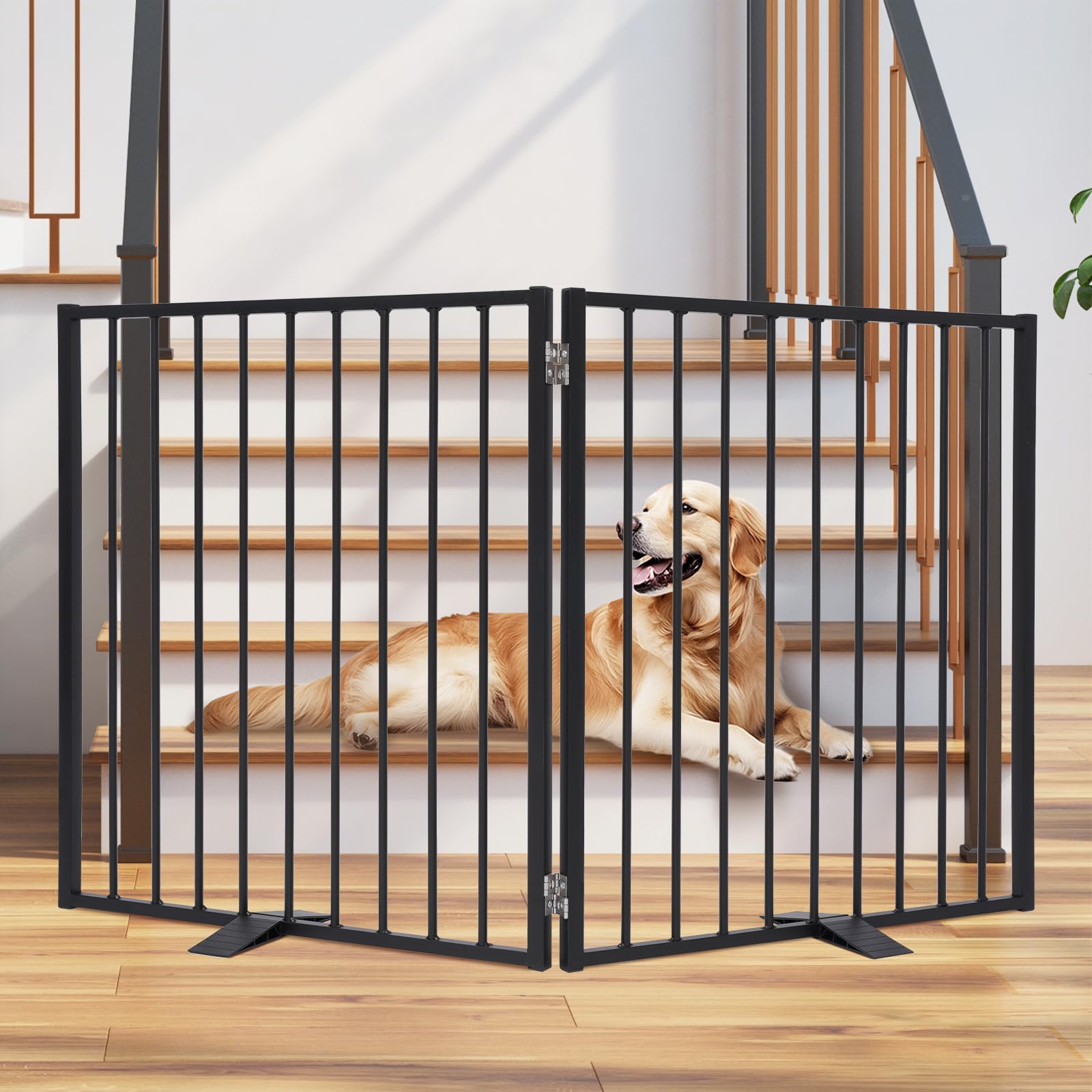 Snagle Paw extra-wide dog gate assembly view shows durable metal construction for large dogs.