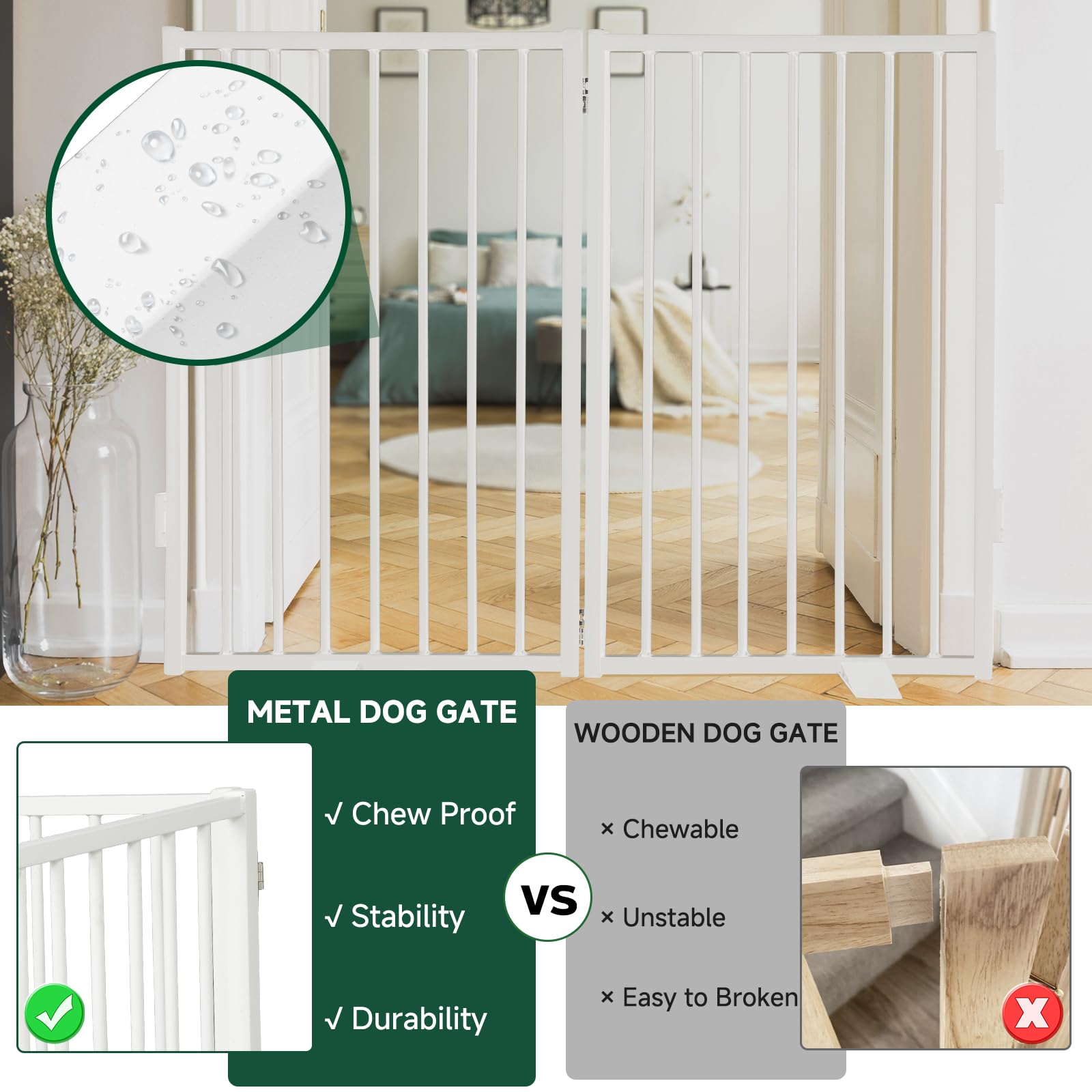 Snagle Paw foldable two-panel gate shown folded for compact storage.