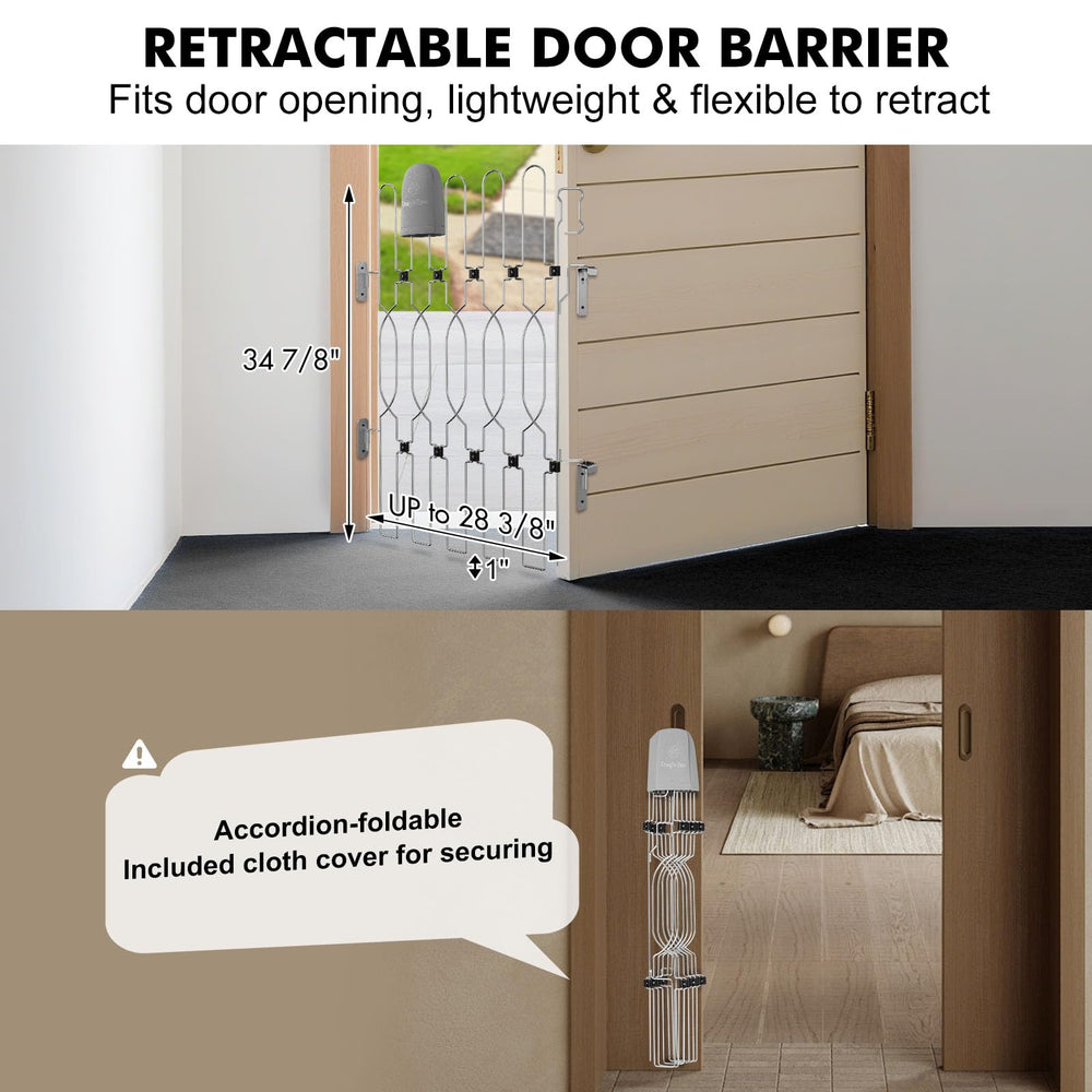 Snagle Paw front-door barrier preventing doorstep dash and accidental exits