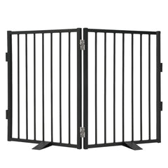 Snagle Paw full metal freestanding dog gate—assembled for sturdy, chew-resistant home containment.