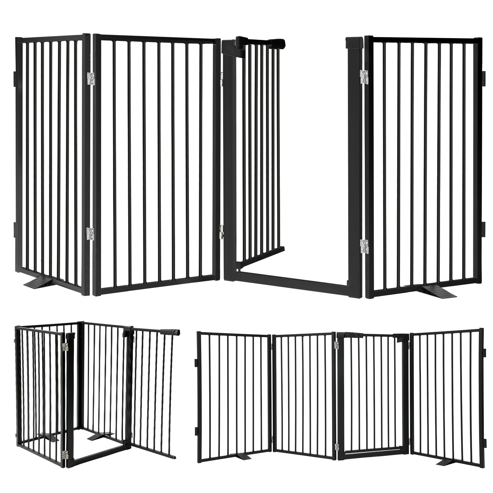 Snagle Paw metal dog gate front-assembled shows sturdy construction for daily use.