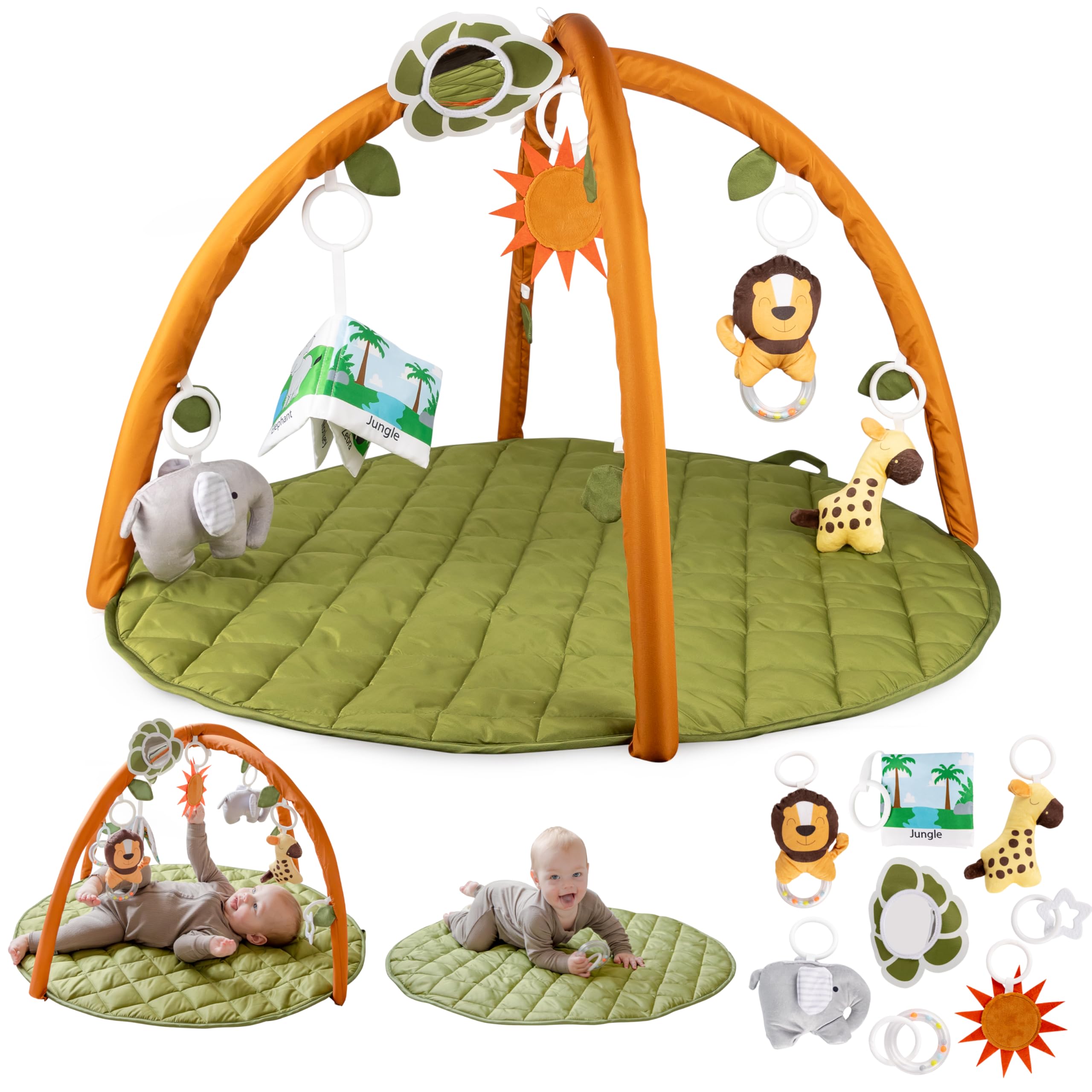 SnapPea Baby Activity Mat folded setup highlighting compact storage and travel-friendly use.