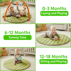 SnapPea Baby Activity Mat non-slip base ensures stable tummy time play.