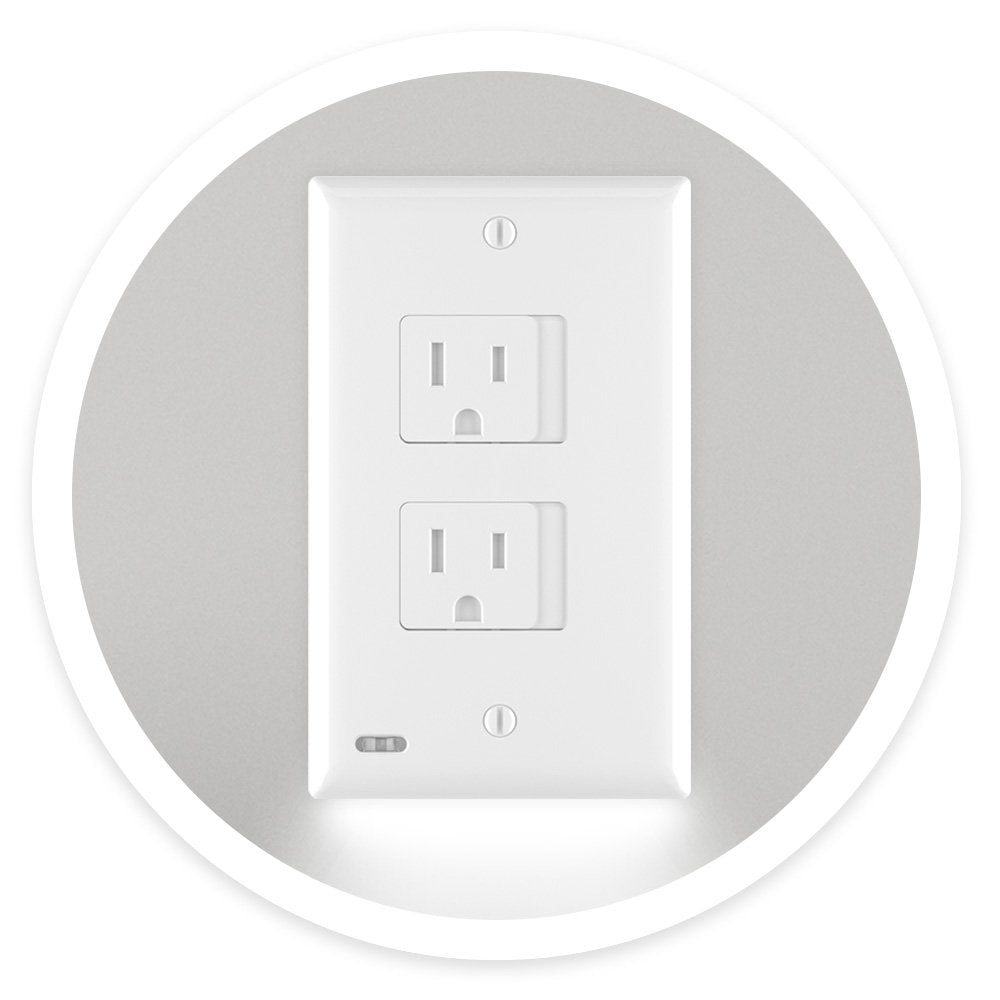 SnapPower Safelight duplex-outlet-setup shows quick, tool-free snap-on installation for safer, child-friendly outlets.