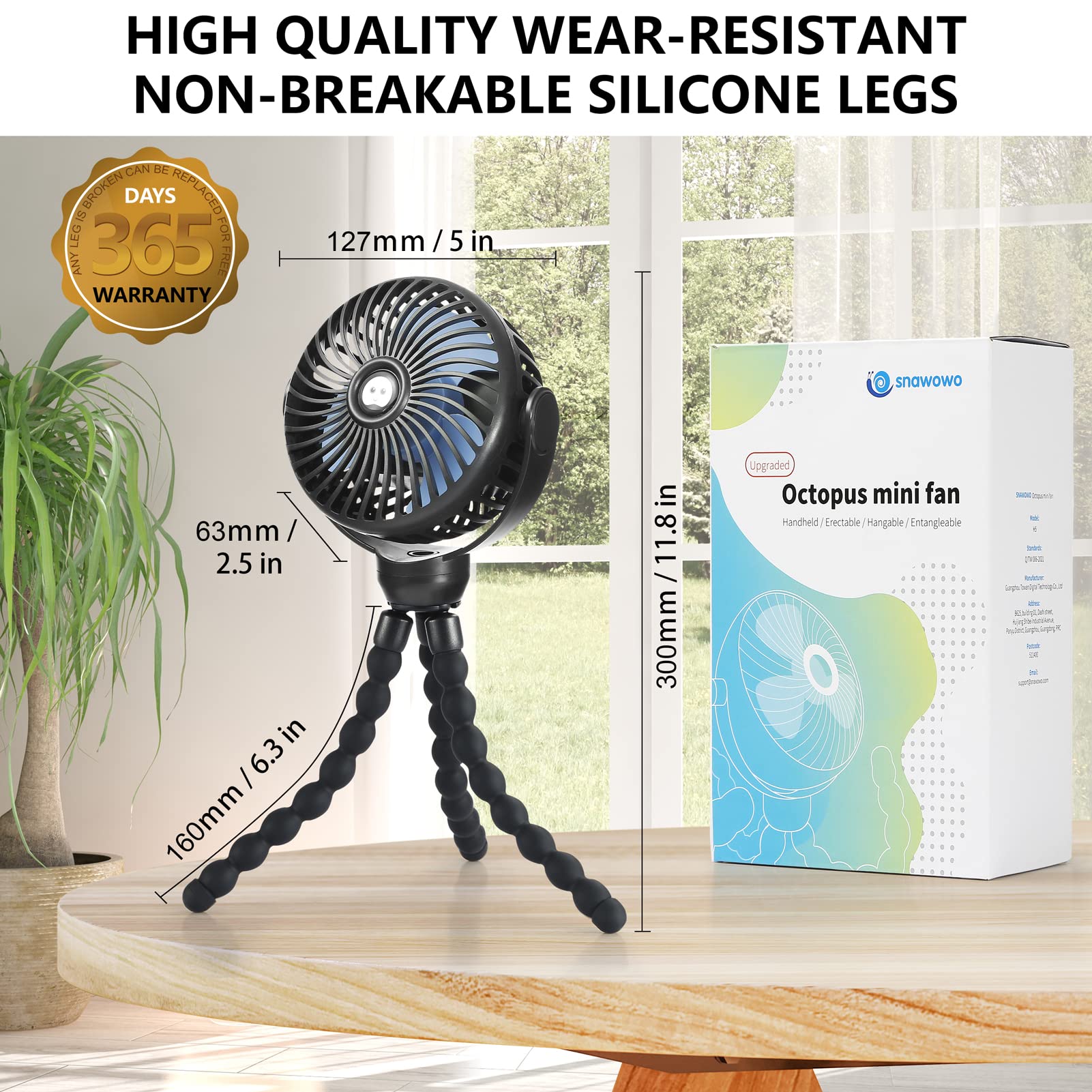 Snawowo fan protects little fingers with a 6mm safety gap.