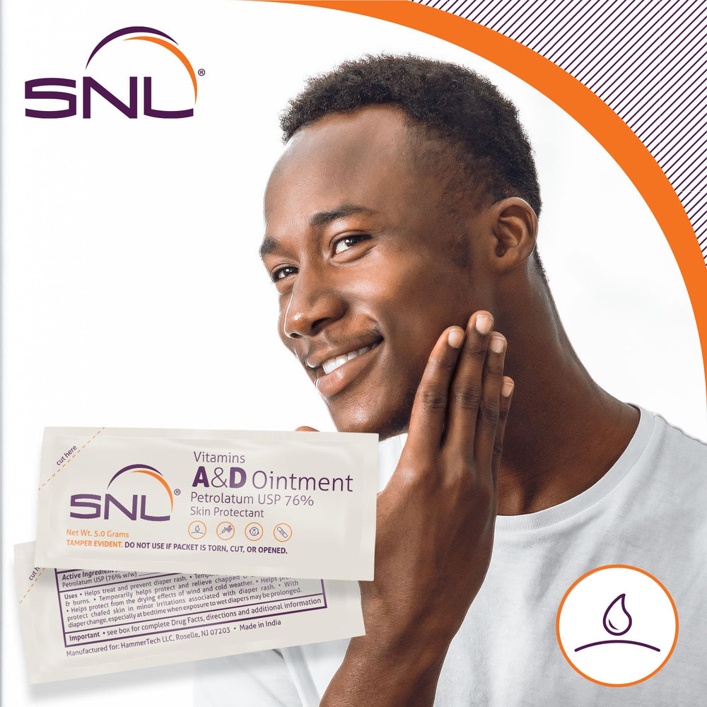 SNL burns minor-care ointment protecting skin and soothing.