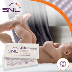 SNL Vitamins A&D Ointment applied to skin for soothing care.