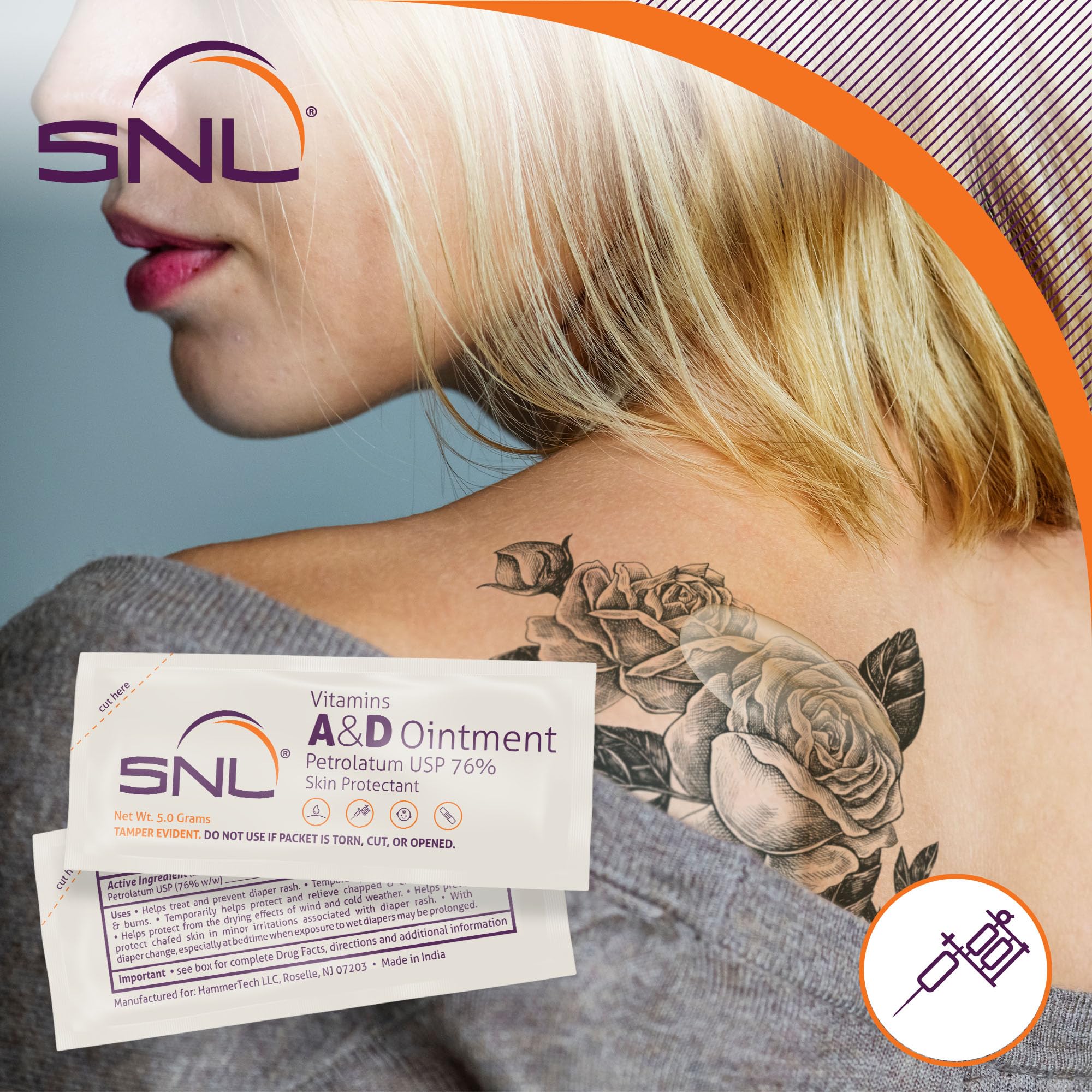 SNL tattoo aftercare ointment applying for clean healing.