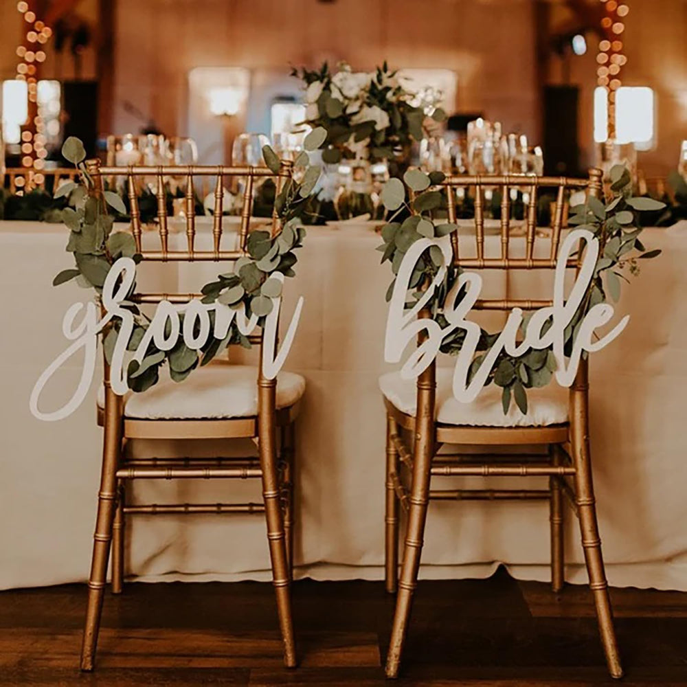 Snlioek rustic-chair-signs pair with varied seating styles for theme harmony