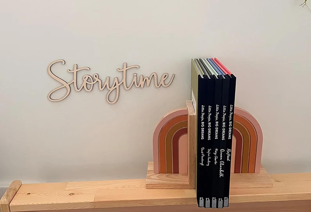 Snlioek Storytime Sign installation idea in playroom library
