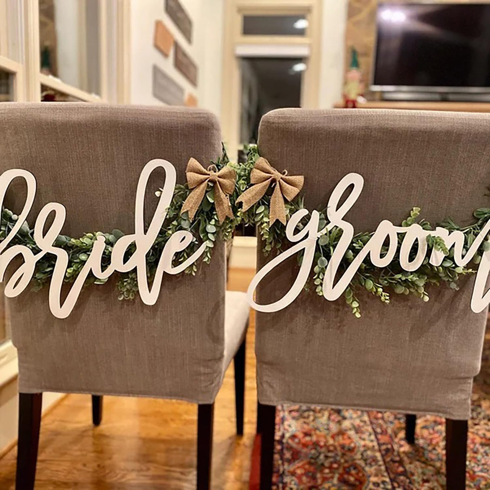 Snlioek wooden-wedding-sign modern decor pairing with chic chairs