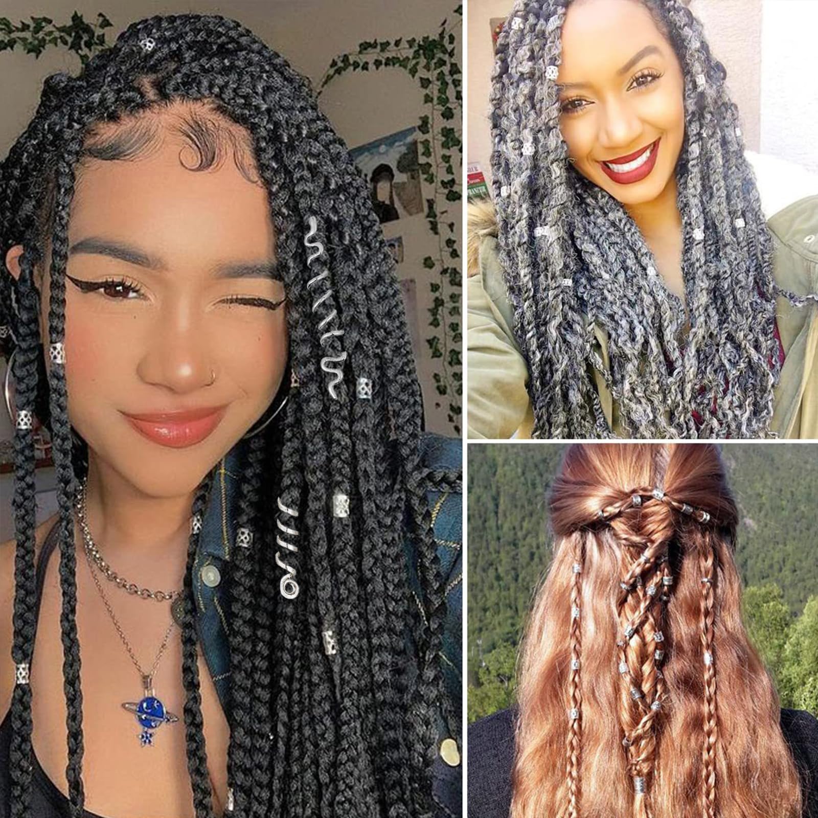 Snmzlc party-ready hairstyle idea with silver beads for weddings.