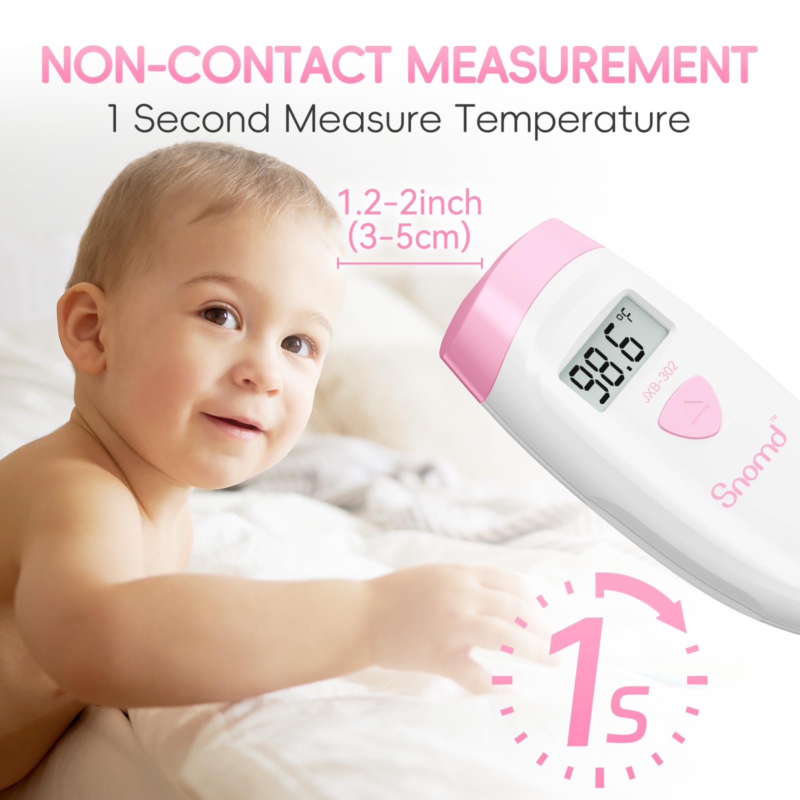 Snomd thermometer package contents include manual and CR2032