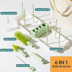Snonerion silicone bottle brush with gentle bristles for safe cleaning.