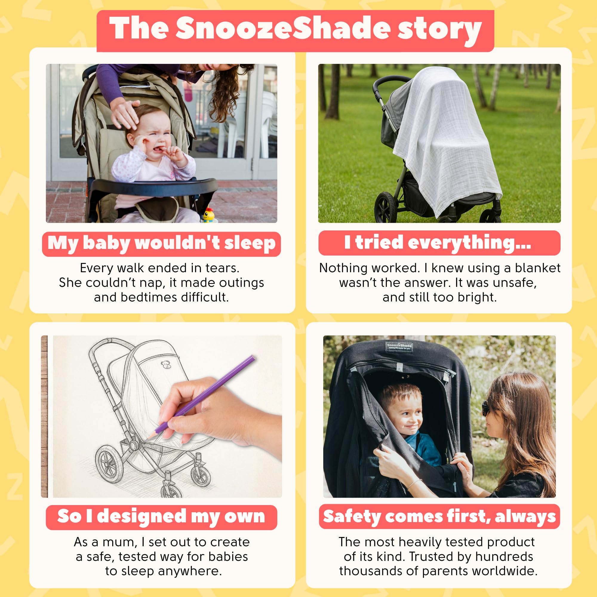 SnoozeShade Plus Extra weather shield protects from wind and light rain.