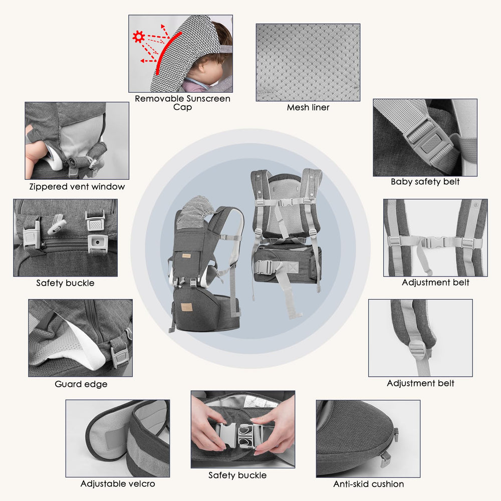 SNOOZYNEST adjustable straps and buckles enabling quick transitions between caregivers