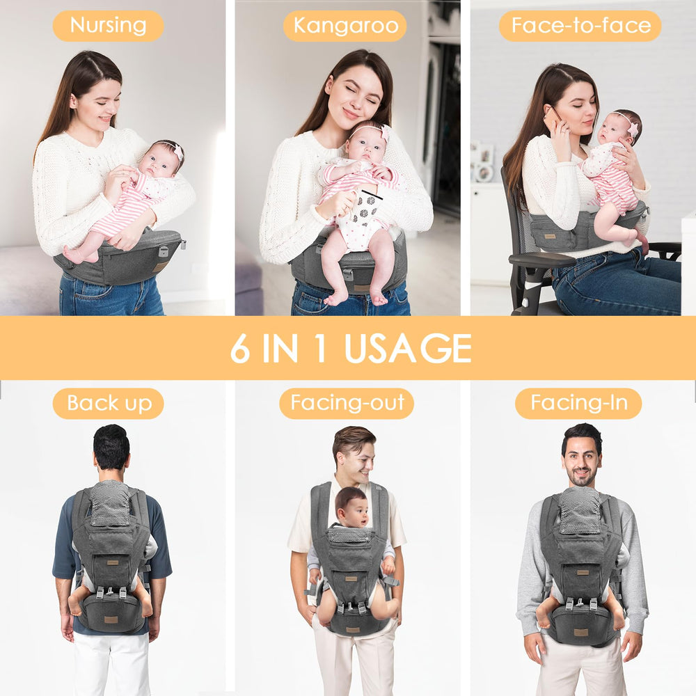 SNOOZYNEST ergonomic spine-supporting design for baby during carry