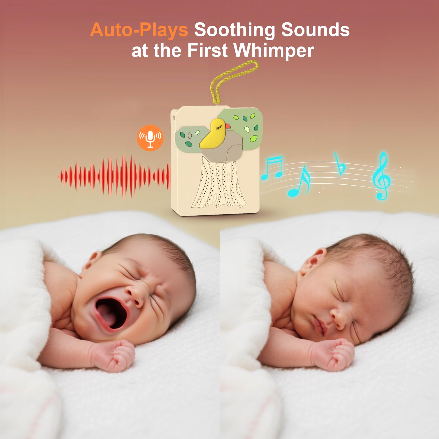 Snovvi sound machine baby-soother-13-sounds highlights diverse sleep sounds for every mood