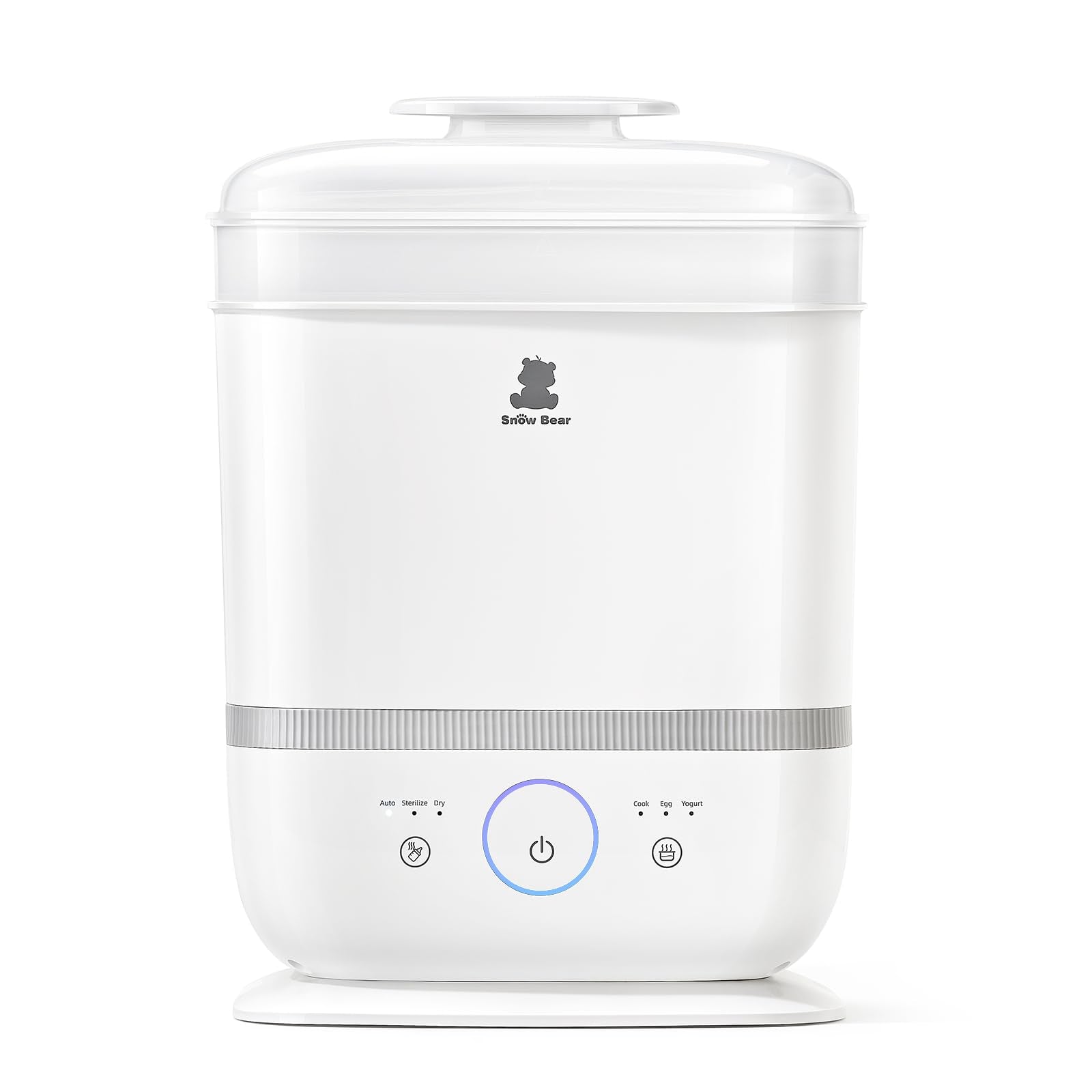 Snow Bear bottle sterilizer front view highlighting large capacity for multiple bottles